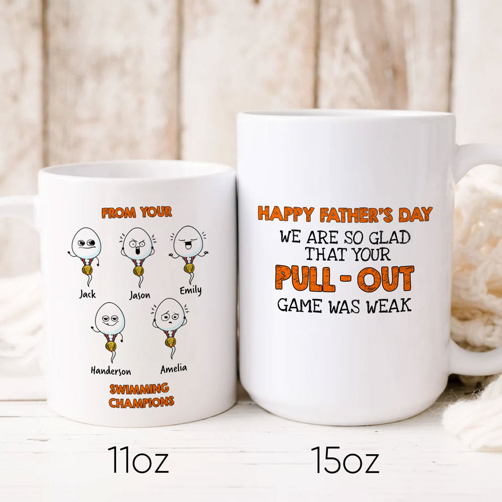 Happy Father's Day From Your Swimming Champions Funny Personalized Mug