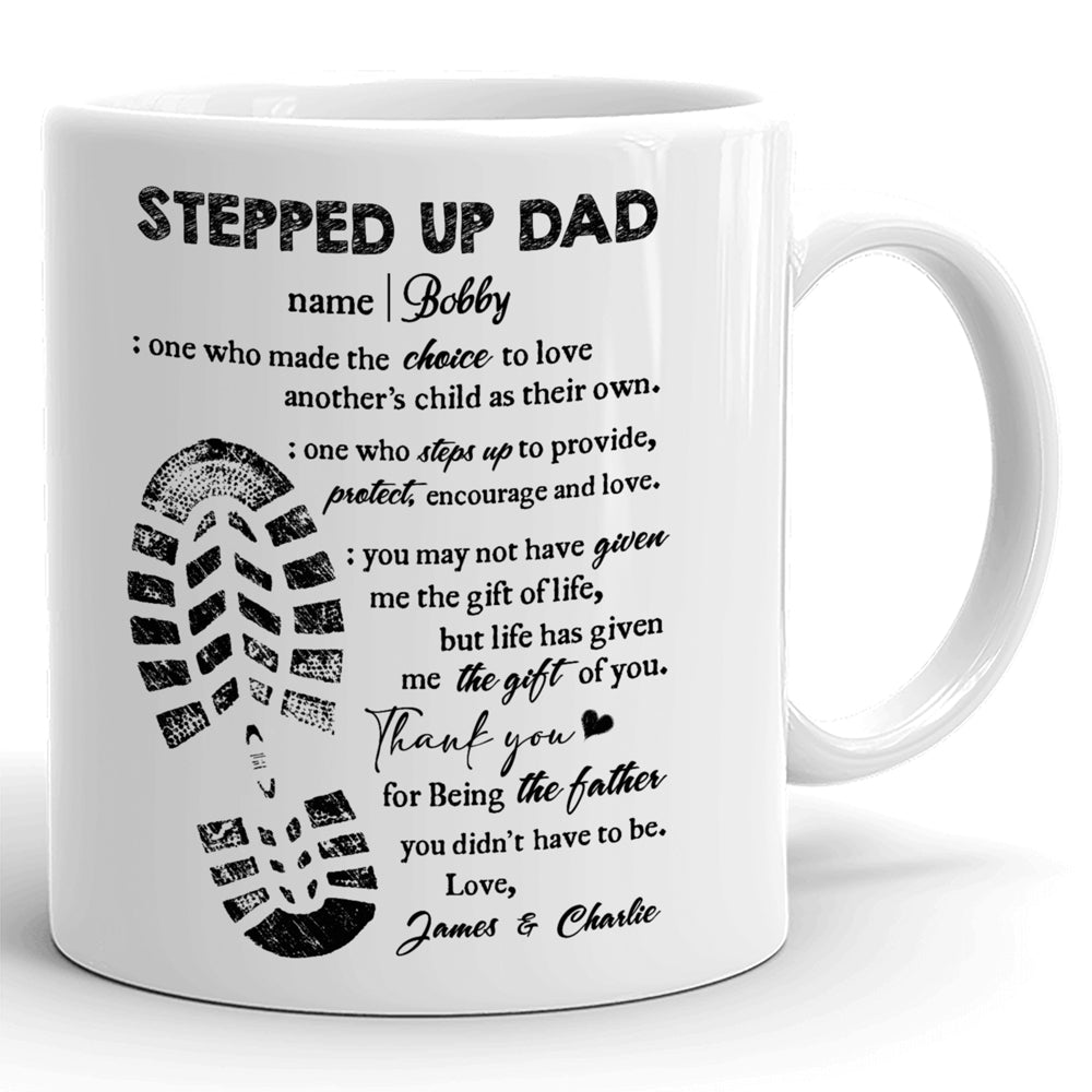 Stepped Up Dad Definition Mug Personalized Gift For Stepdad