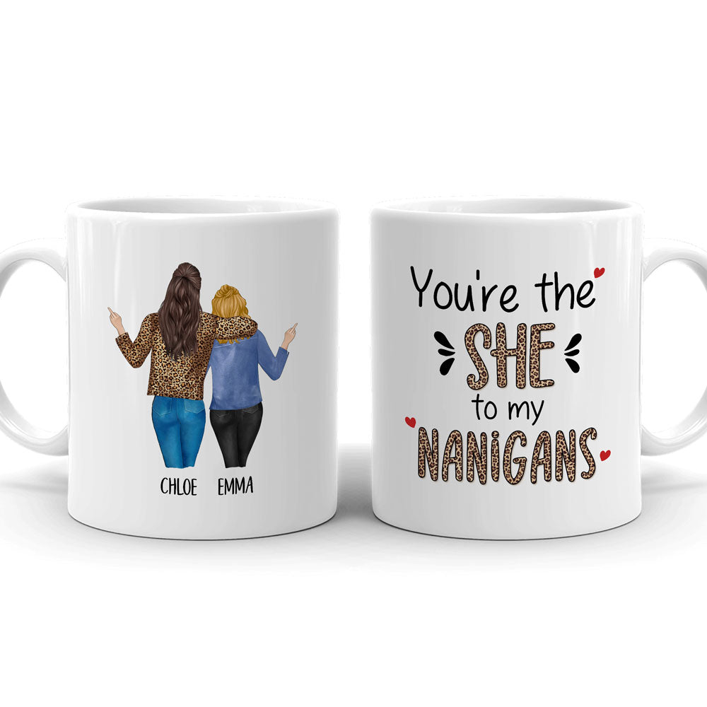 Best Friends Besties Shenanigans Funny Friendship Personalized Mug