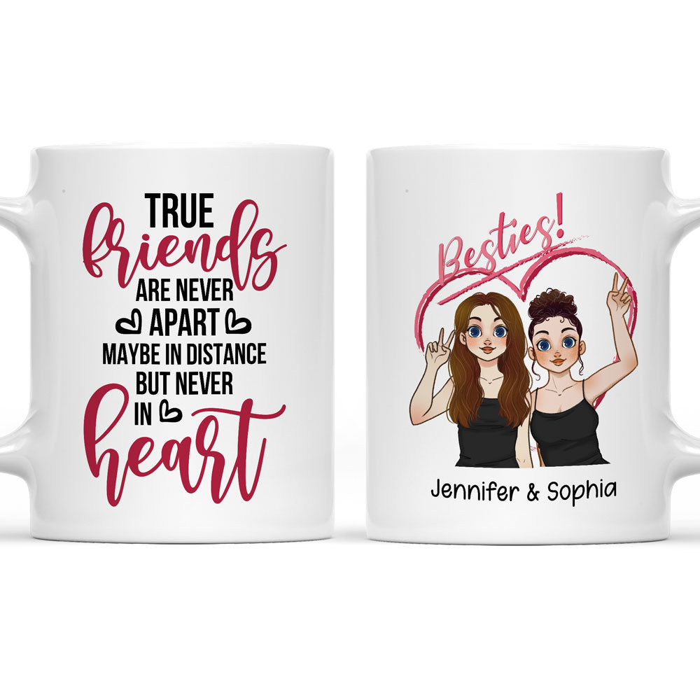 Distance Best Friends BFF Never Apart Cute Friendship Personalized Mug