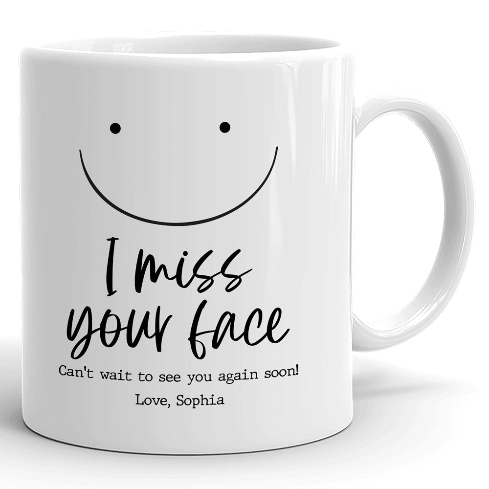 Distance Best Friends BFF I Miss Your Face Meaningful Personalized Mug