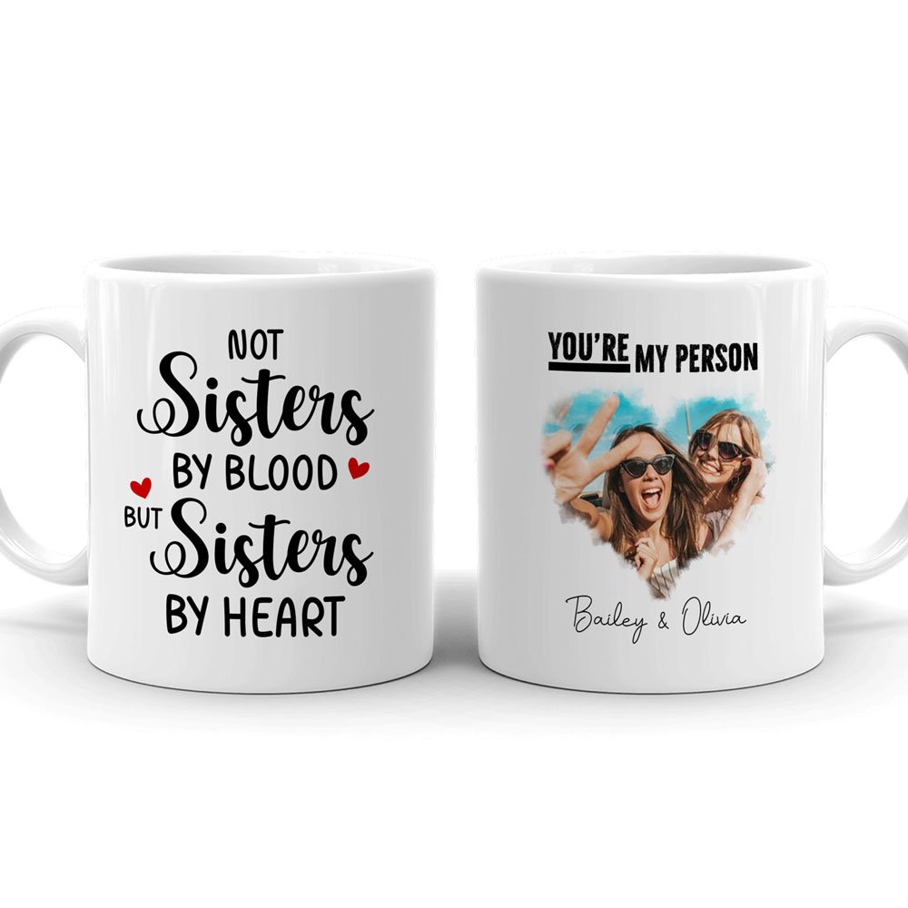 Best Friends Bestie Sister By Heart Funny Personalized Mug