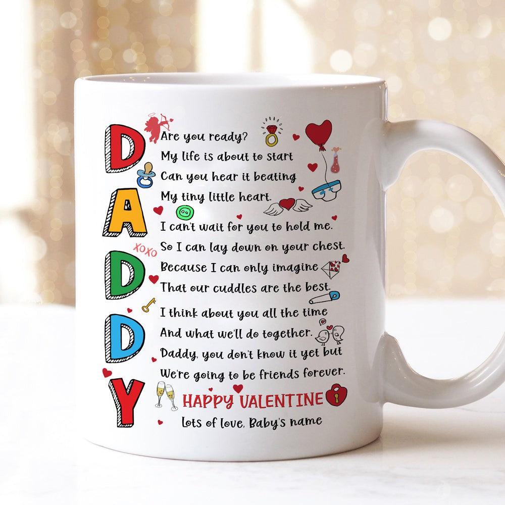 Gift For Dad Daddy Are You Ready Happy Valentine Personalized Mug