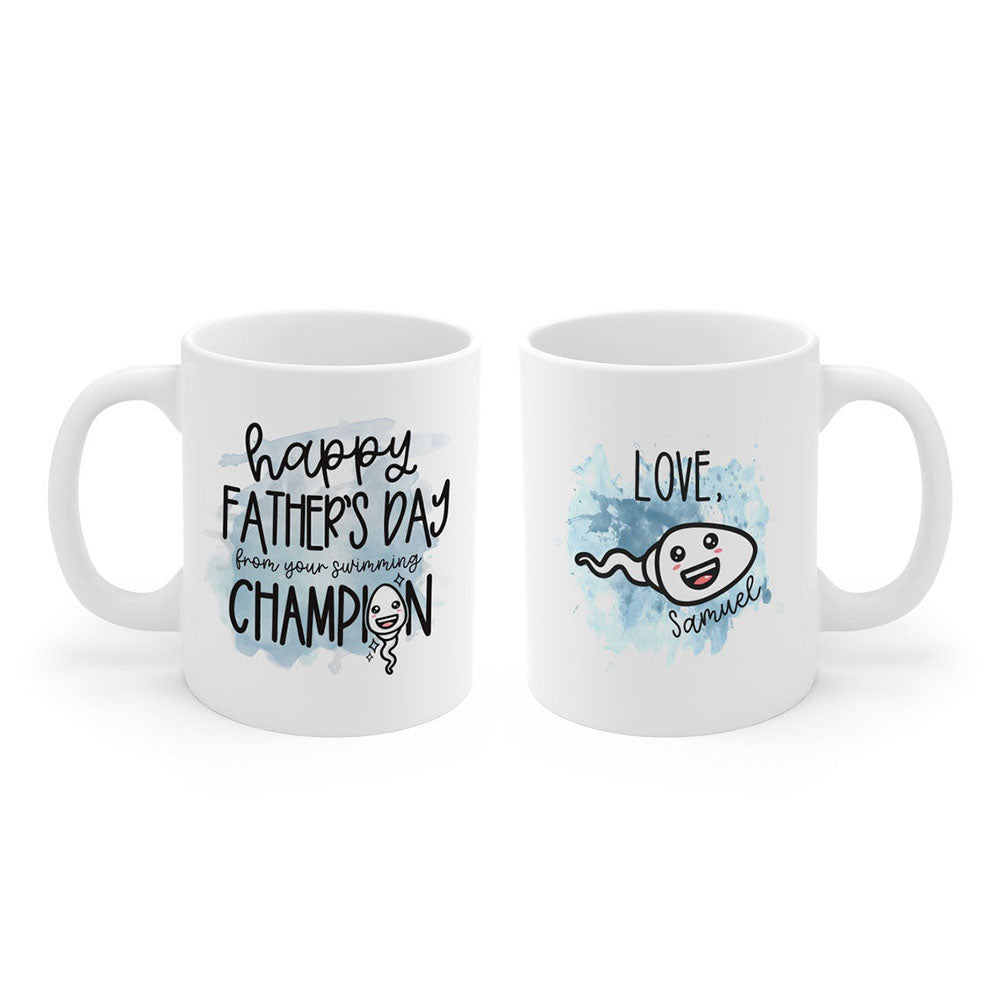 Happy Father's Day Daddy From Your Swimming Champion Personalized Mug