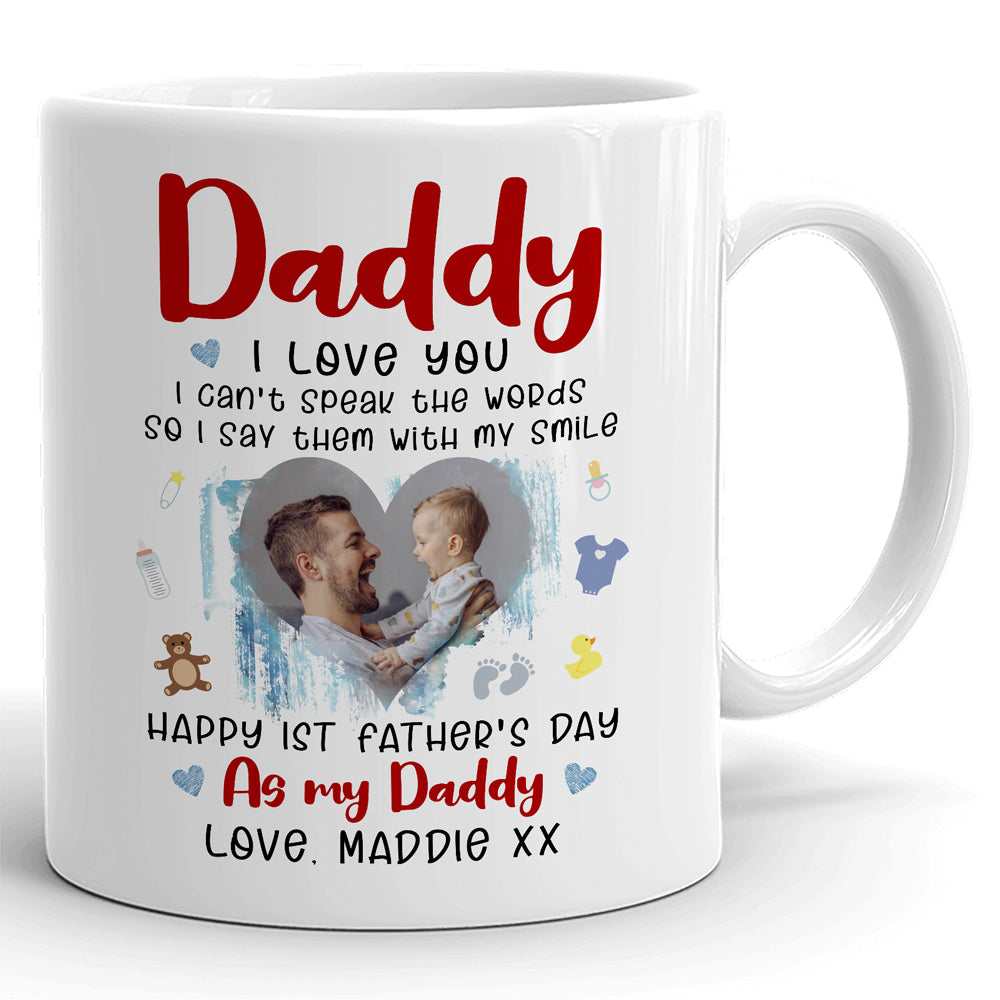 1st Father's Day New Dad To Be Personalized Image Mug