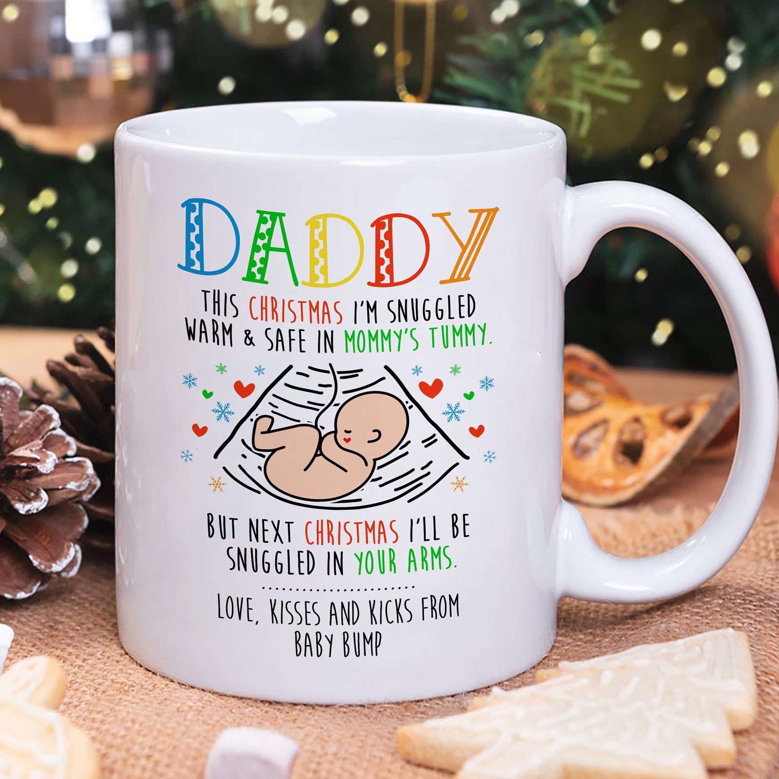 Christmas Gift For Dad To Be Kisses & Kicks From Bump Mug