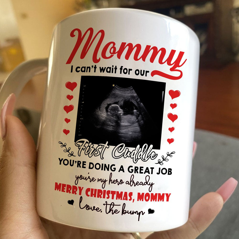 Personalized Christmas Gift For Mom To Be Ultrasound First Cuddle Mug