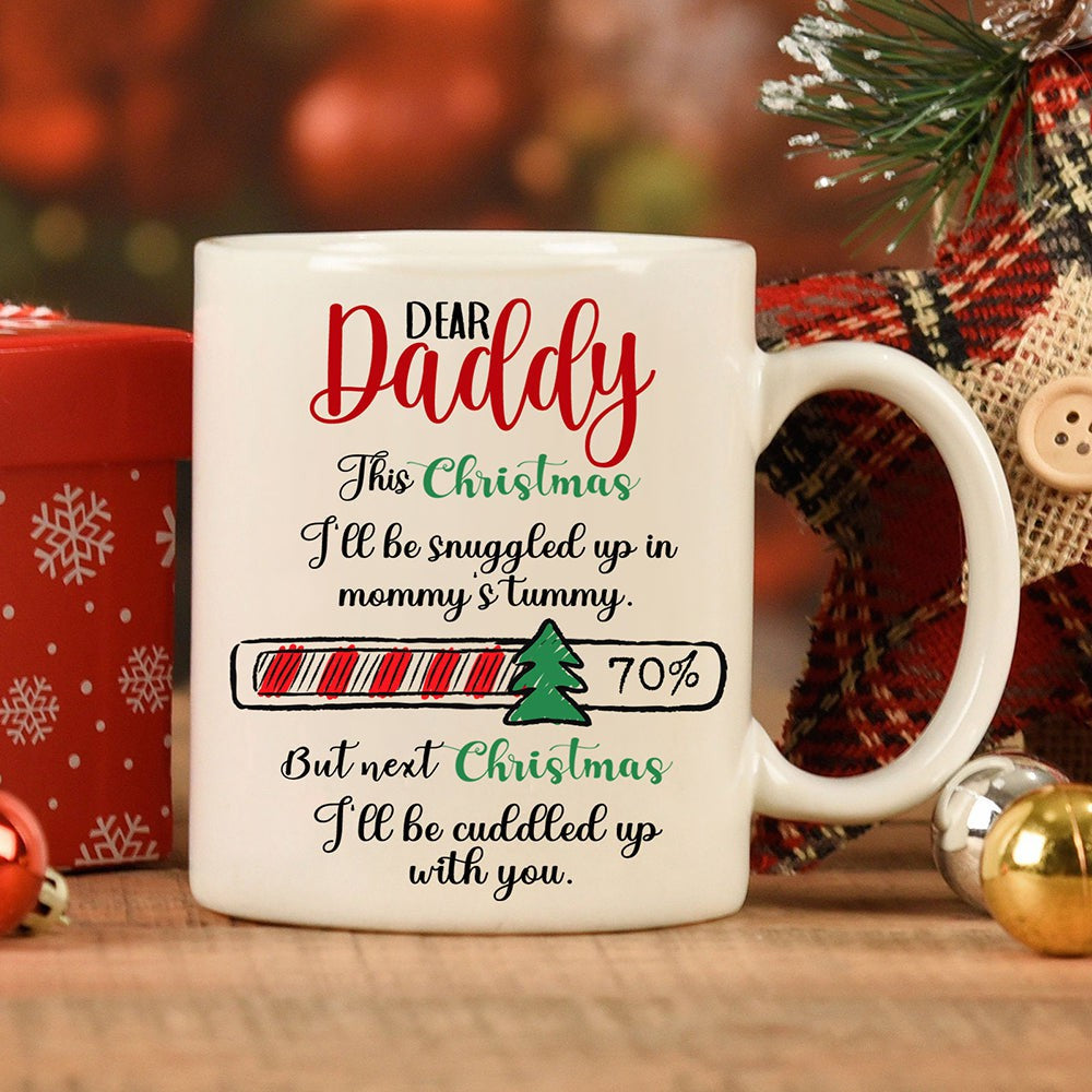 Christmas Gift Daddy To Be Snuggled Up In Mommy's Personalized  Mug