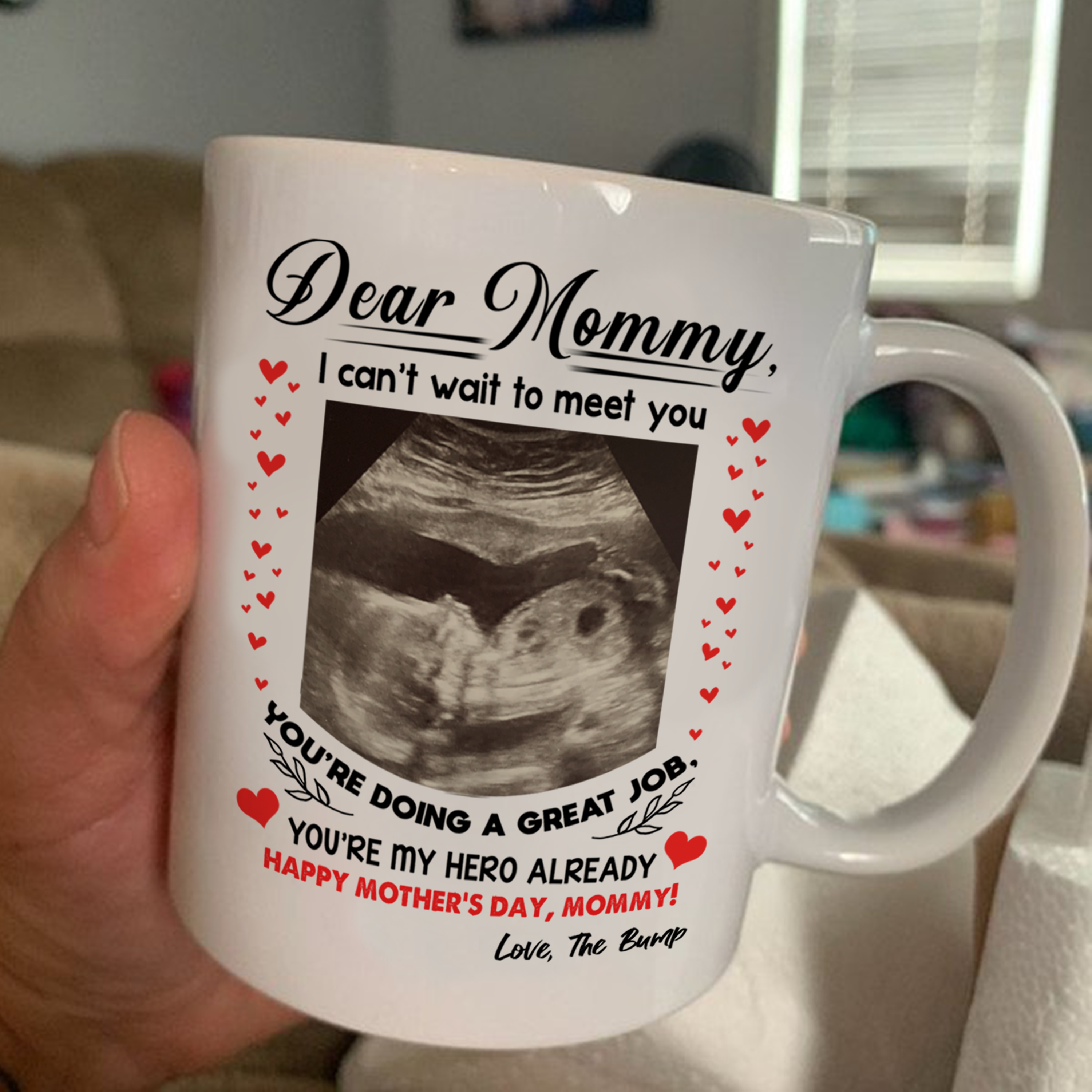 Gift For Mom, Pregnancy Mother's Day From The Bump Personalized Mug