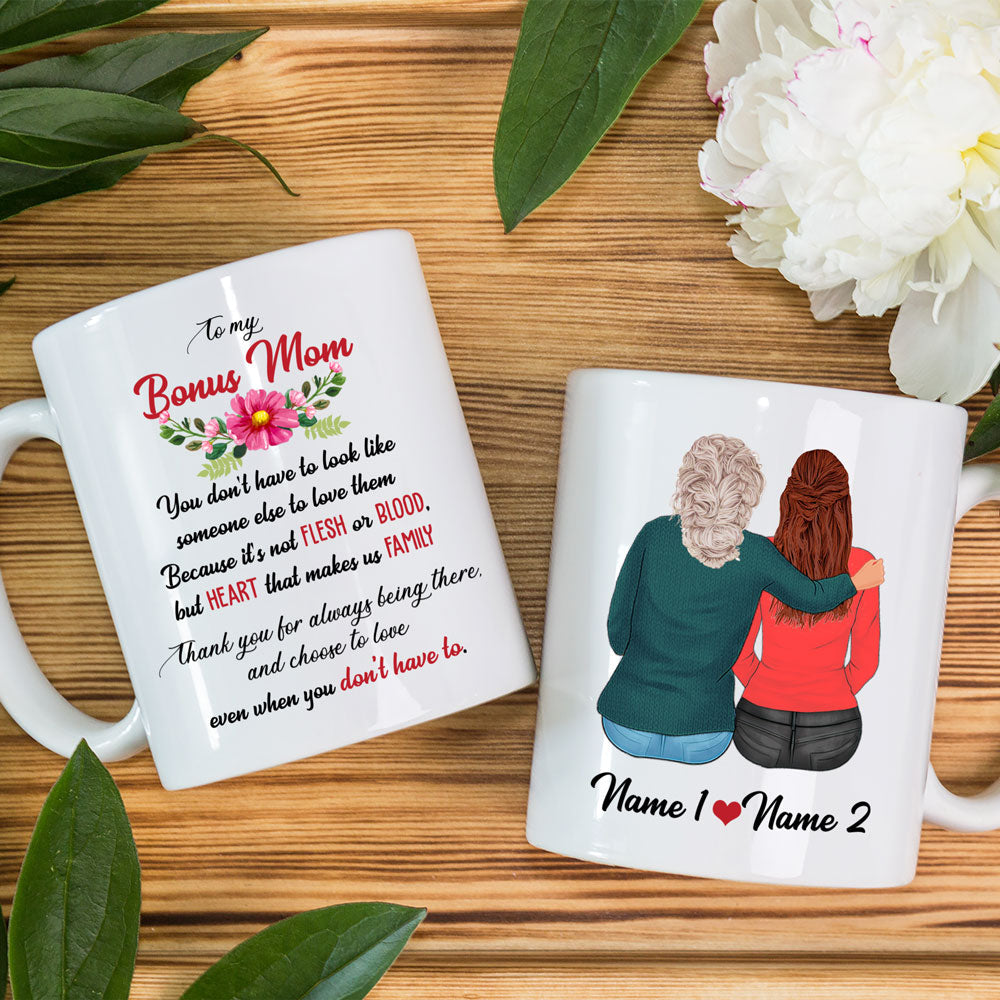 Personalized Heart Makes Us Family Mug Meaningful Gift For Stepmom