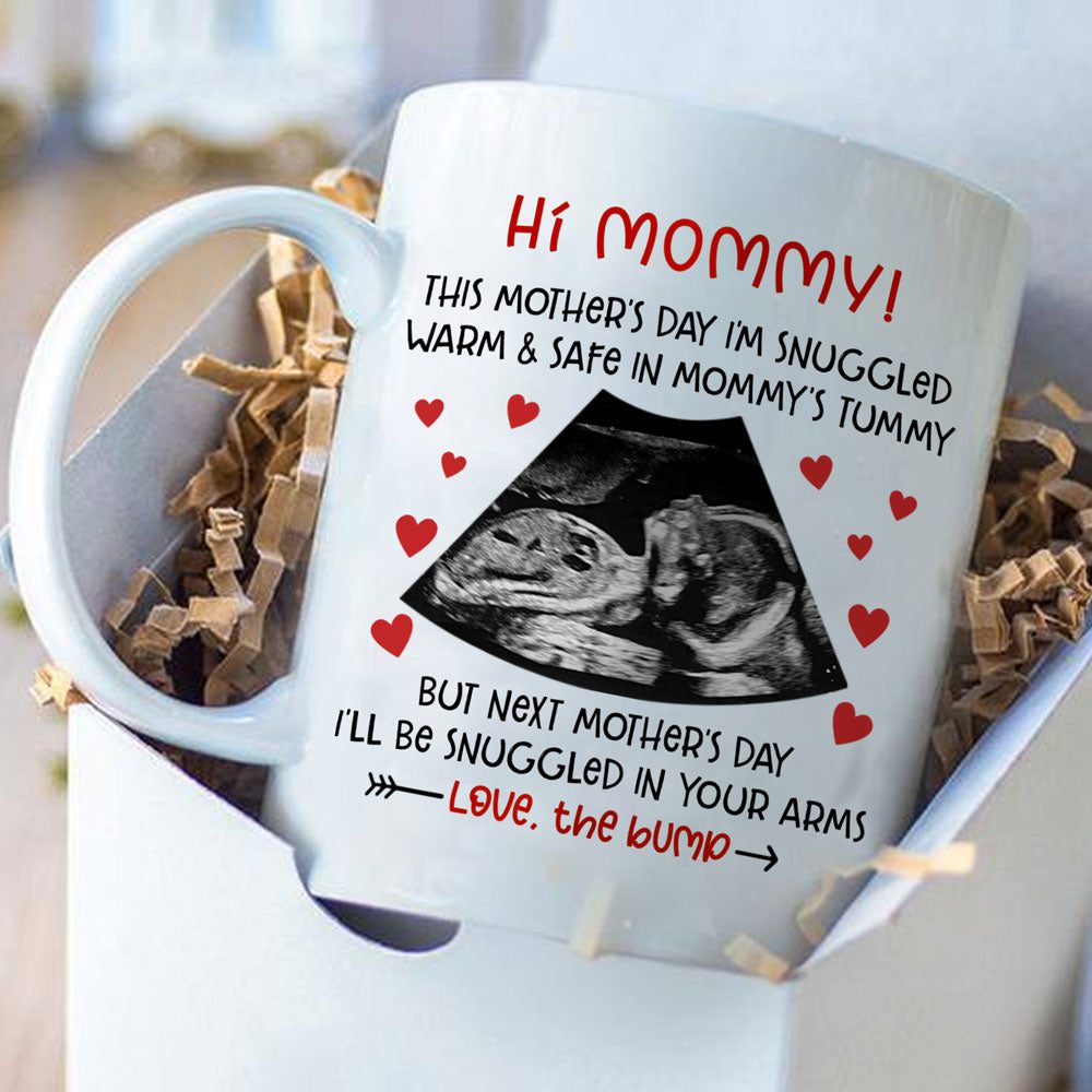 Mother's Day Expecting Mom Snuggled In Your Tummy Personalized Mug