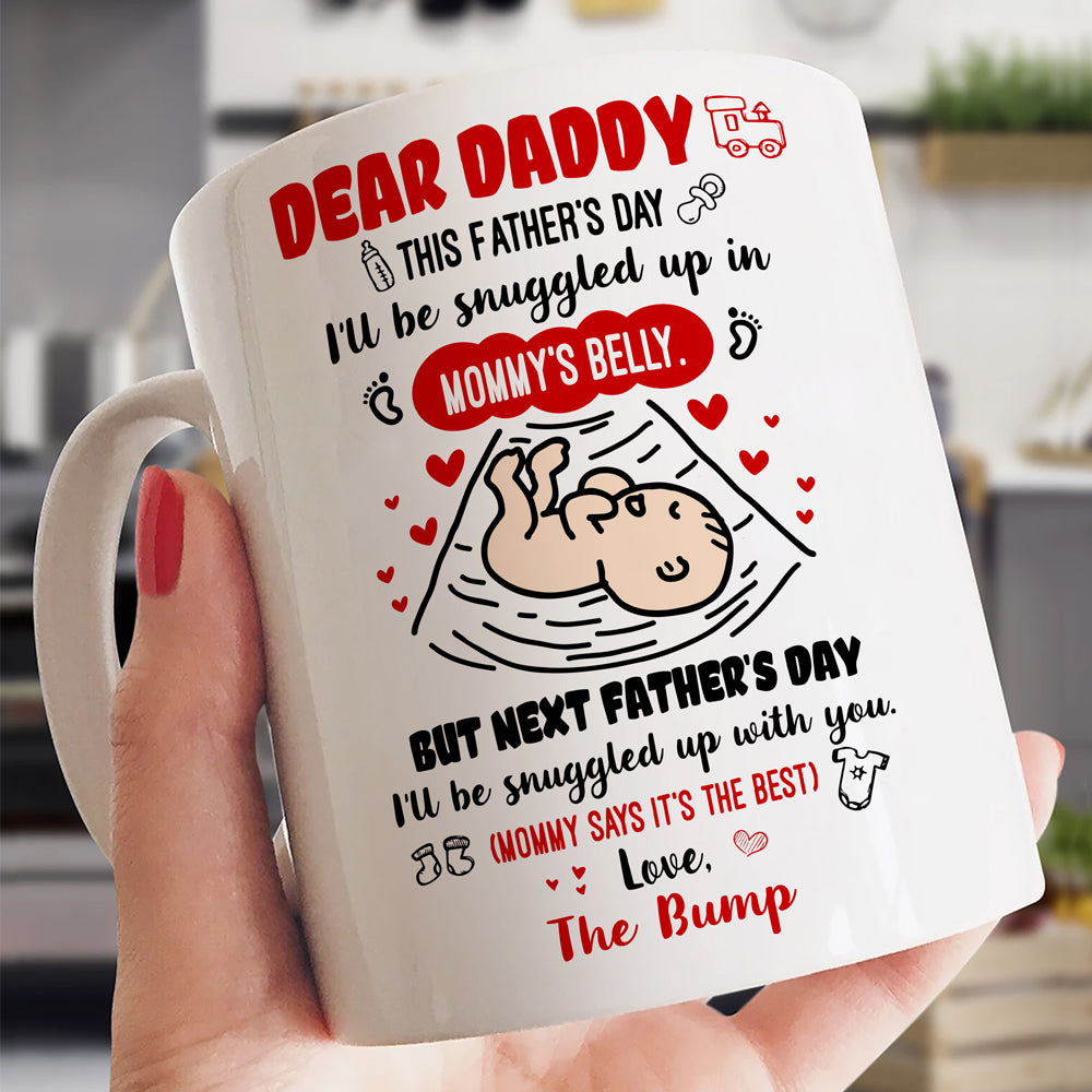 Snuggled Up In Mummy's Belly Mug Father's Day Gift For Dad