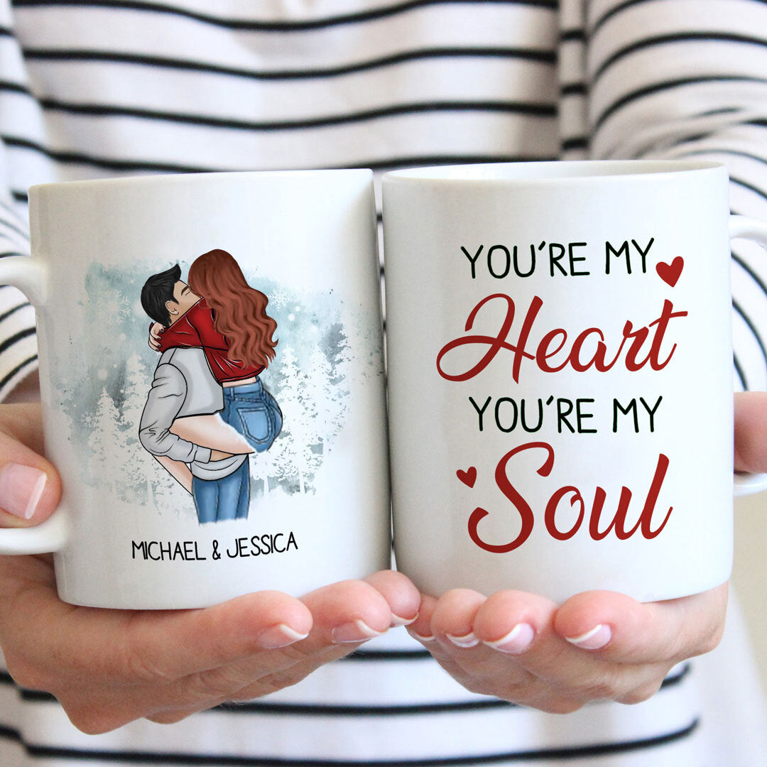 You Are My Heart You Are My Soul White Mug Christmas Gift For Couple, For Him/Her