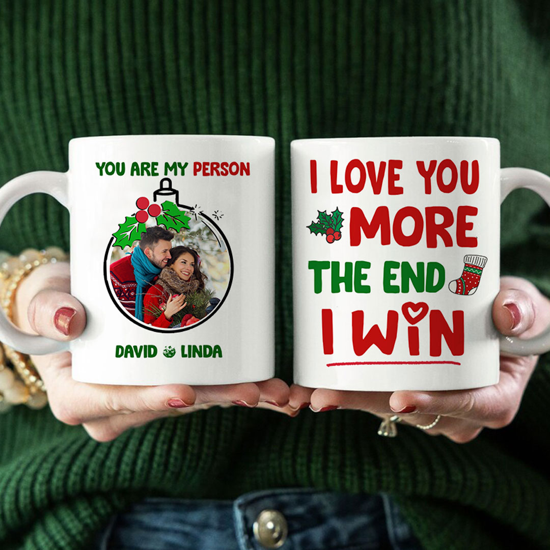 I Love You More The End I Win - Personalized Mug - Anniversary Gift For Couple, Husband, Wife, Boyfriend, Girlfriend