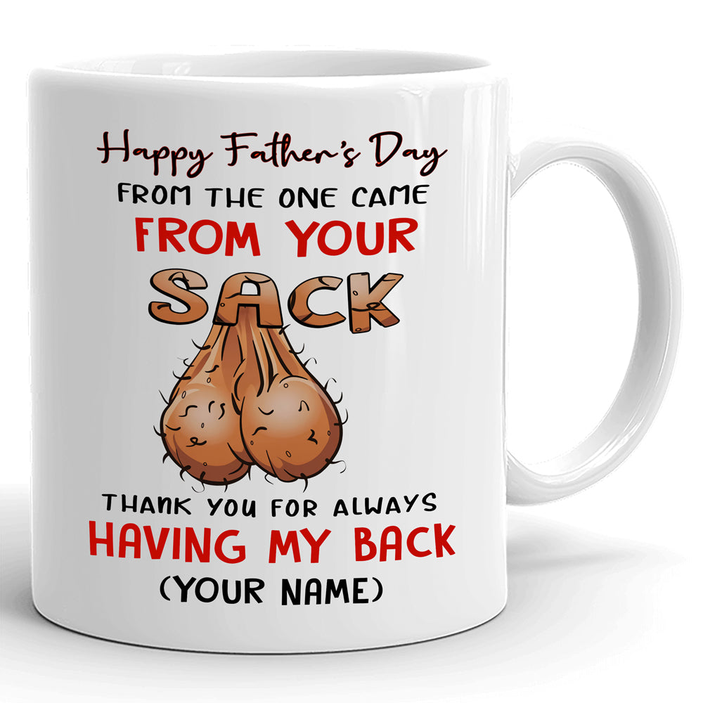 Father's Day Thanks For Always Having My Back Personalized Mug For Dad