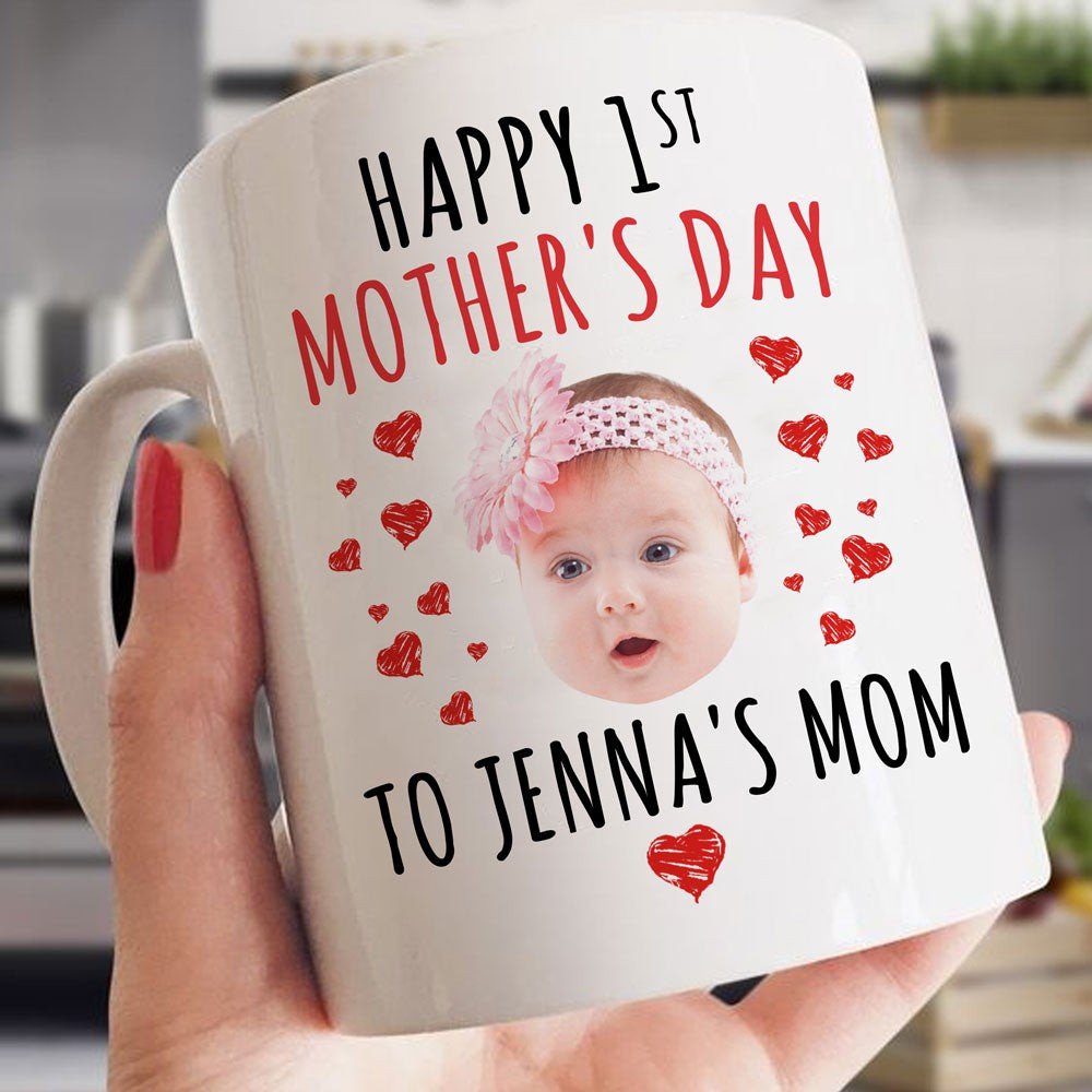 Personalized 1st Mother's Day Baby Face Mug Gift For Mom