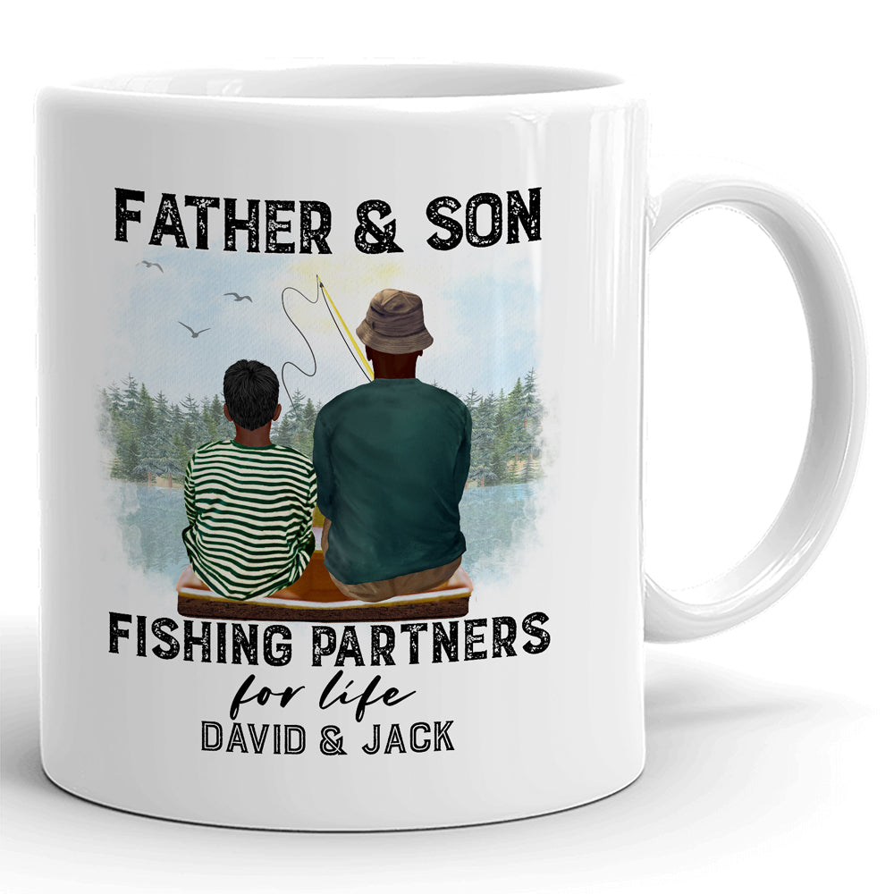 Dad And Son Fishing Partner Mugs Personalized Gift For Dad From Son