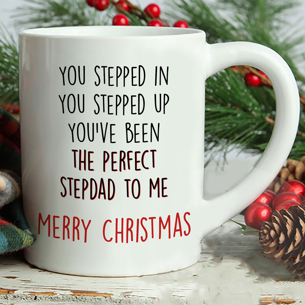 The Perfect Stepdad For Me White Mug Christmas Gift For Stepdad