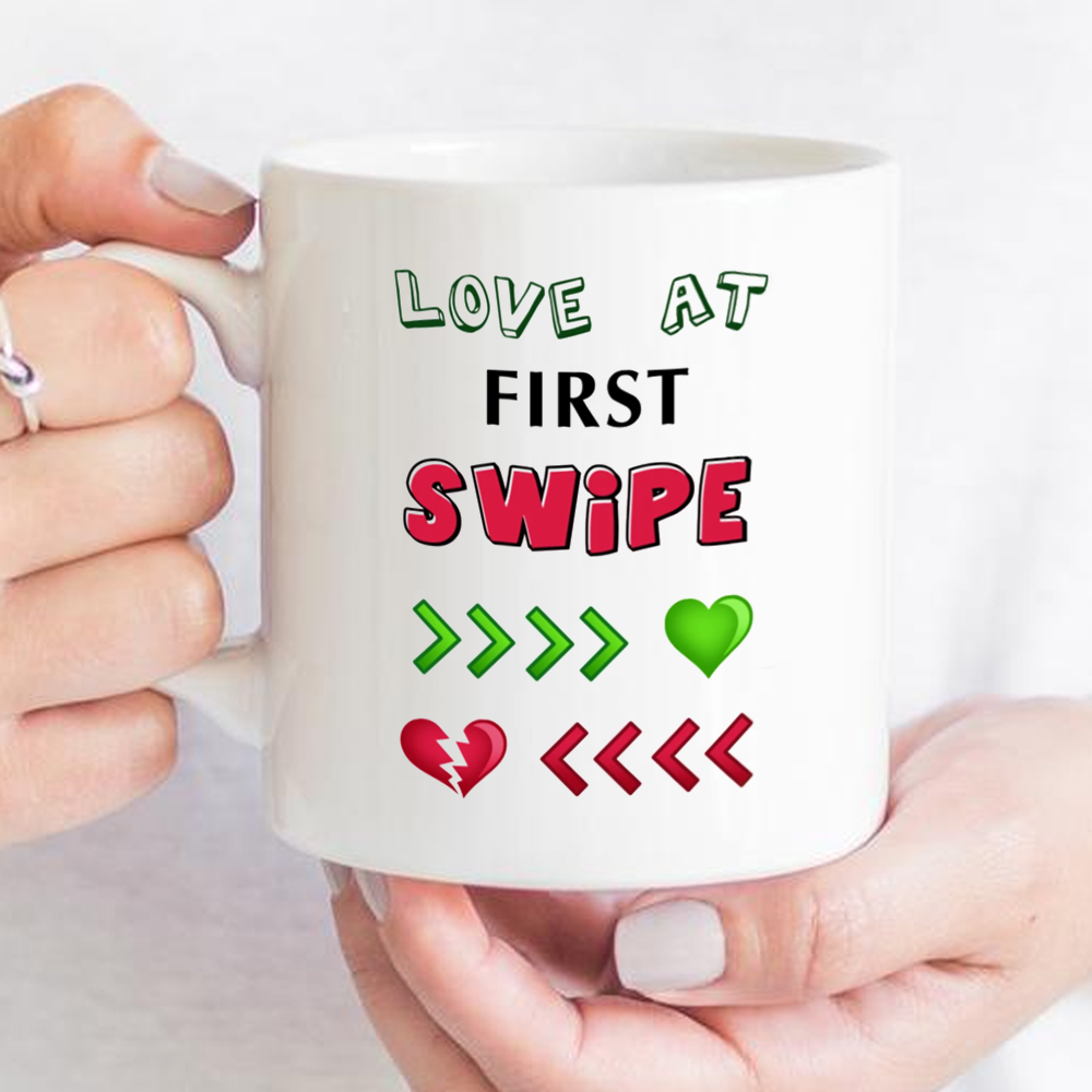 Love At First Swipe Mug Gift For Him For Her