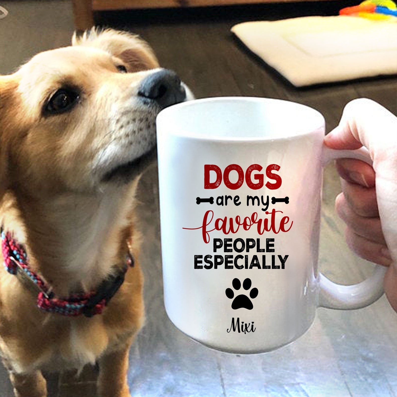 Christmas Dog Lover, Dogs Are My Favorite People Personalized Mug