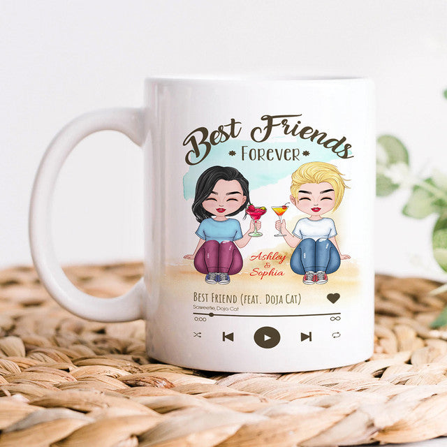 Personalized Best Friends Forever Custom Song Name Gift For Bestie Mug