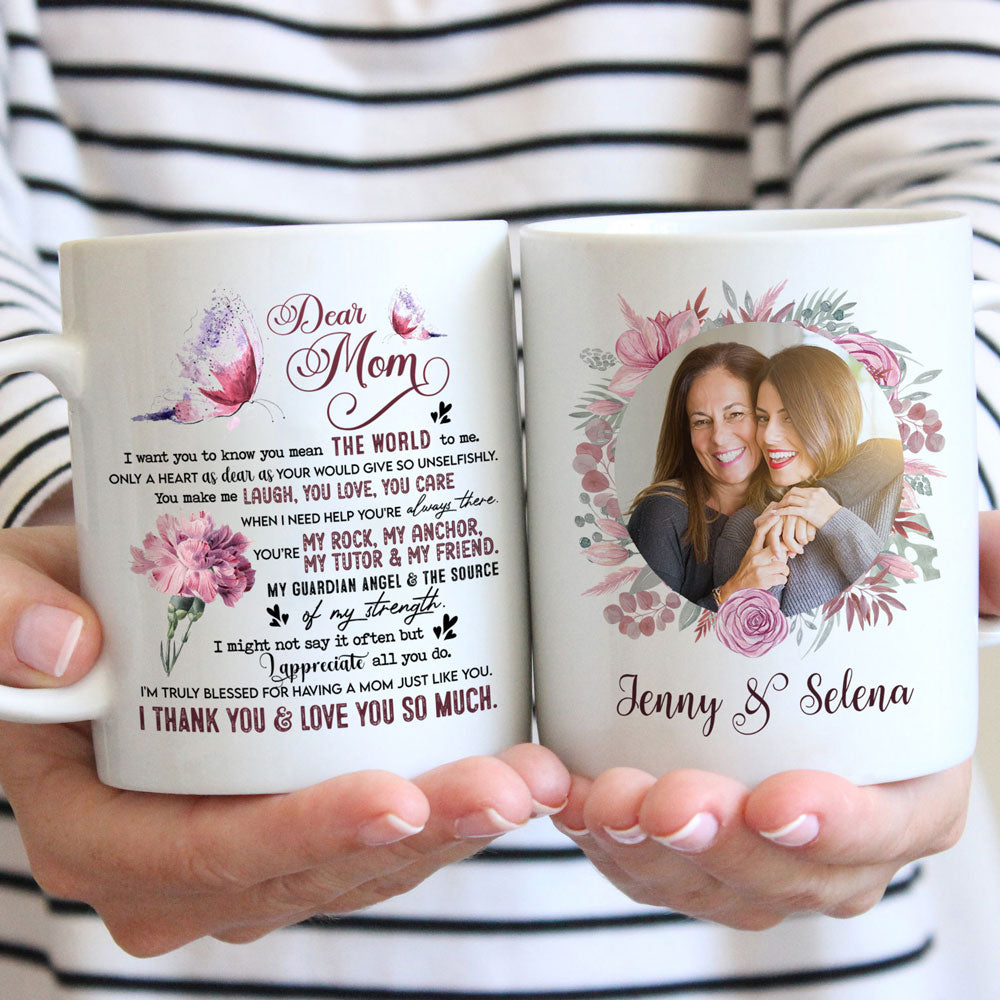 Dear Mum You Mean The World Mugs Personalized Gift For Mom From Daughter