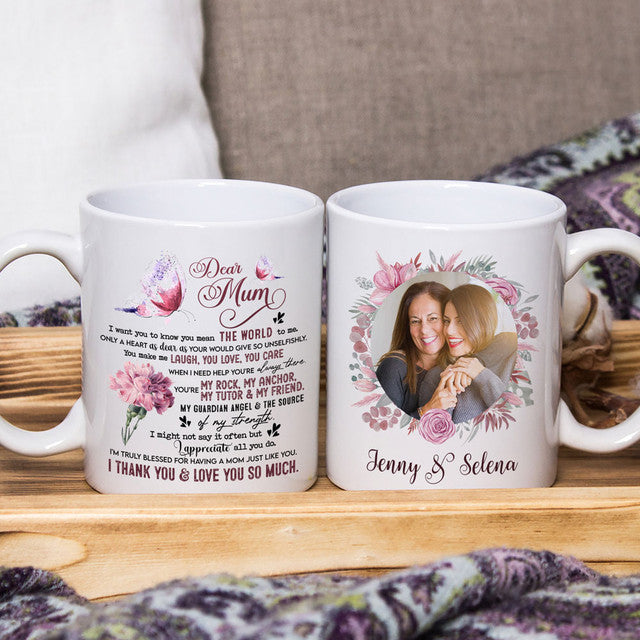 Dear Mum You Mean The World To Me Personalized Mug From Daughter