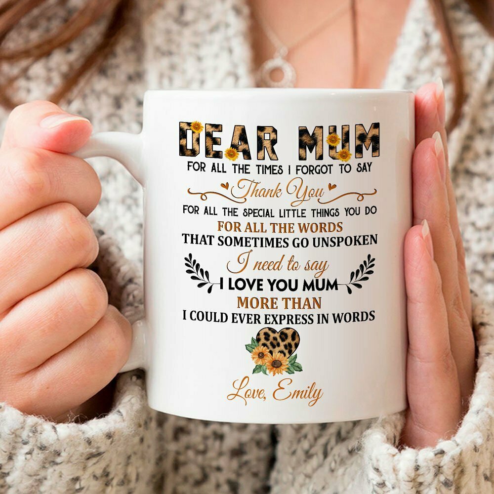 Thank Mum For Everything Mugs Personalized Gift For Mum