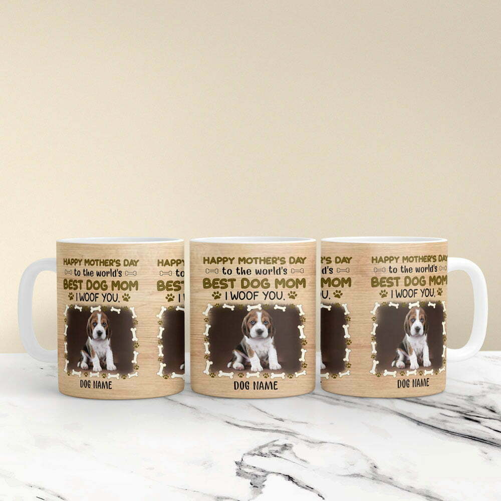 I Woof You Mother's Day Mugs Personalized Gift For Dog Mom