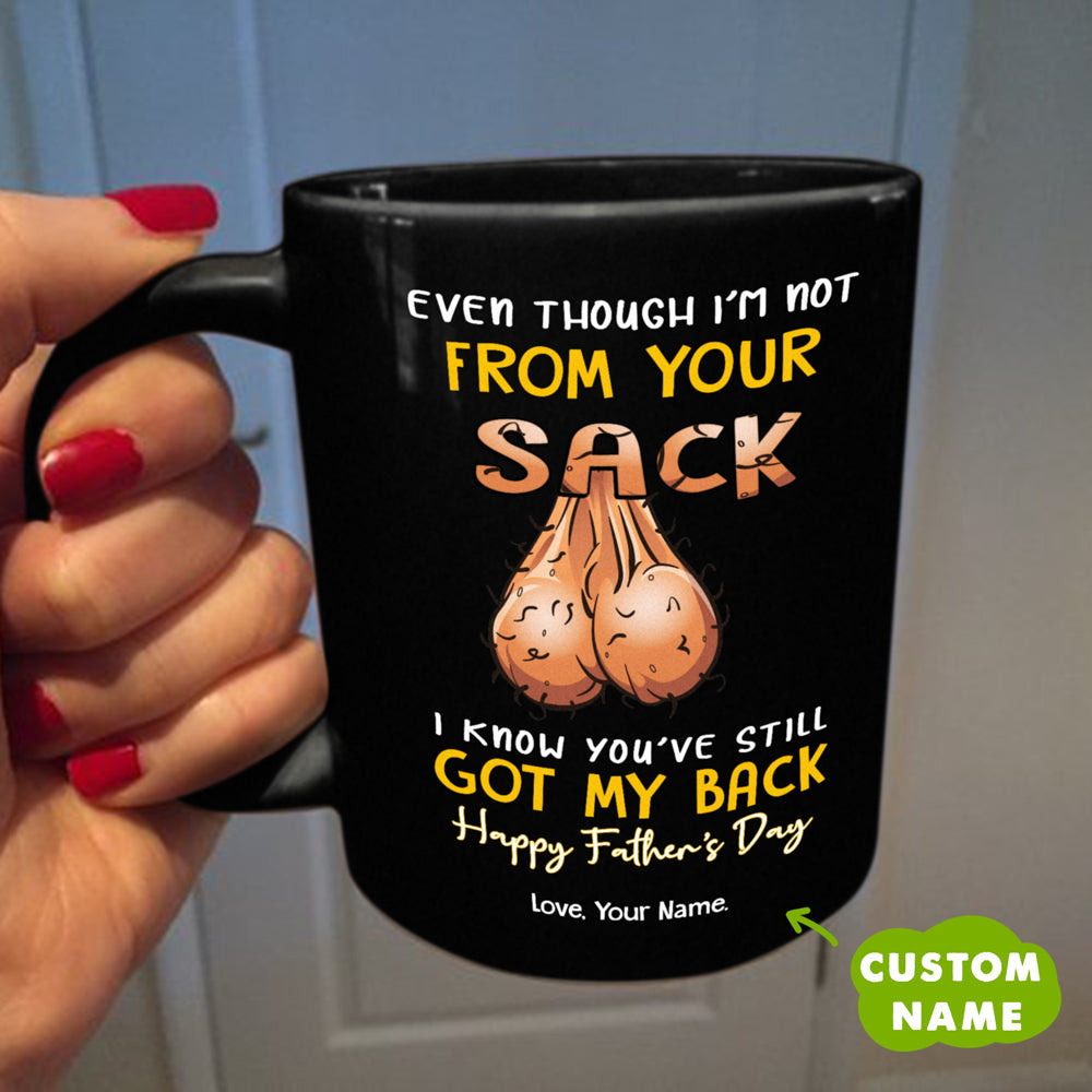 Personalized Gift For Stepdad Got My Back Orange Version Mug