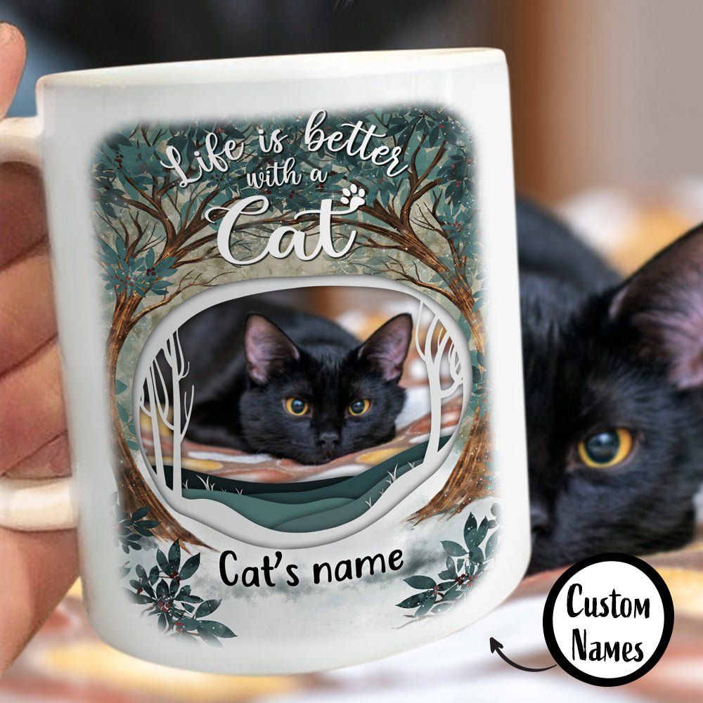 Personalized Gift For Cat Lover Life Is Better With A Cat Mug