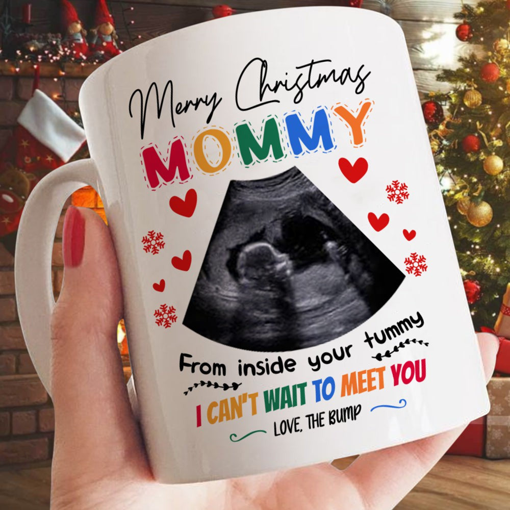 Personalized Christmas Gift For Mommy Inside You Tummy Mug