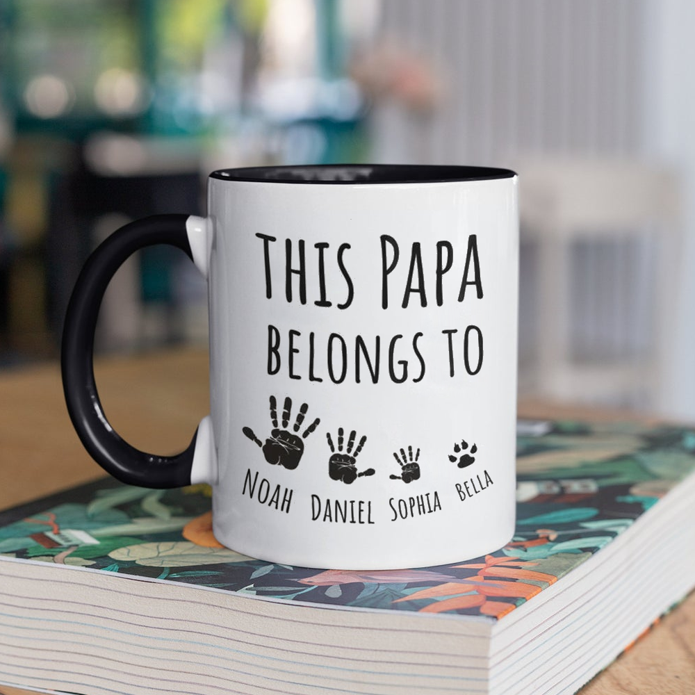 Personalized This Papa Belongs To Mug Gift For Grandfather