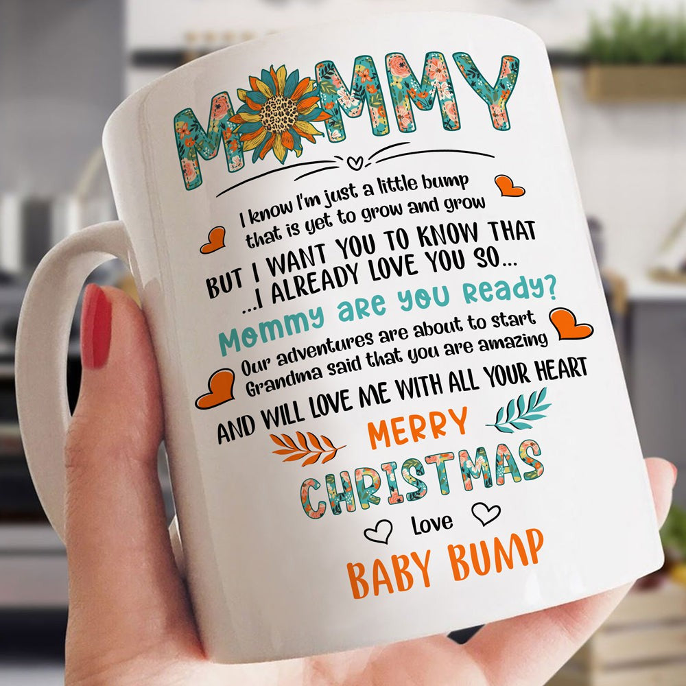 Christmas For Expecting Mom Said Sunflower  Christmas Bump Mug