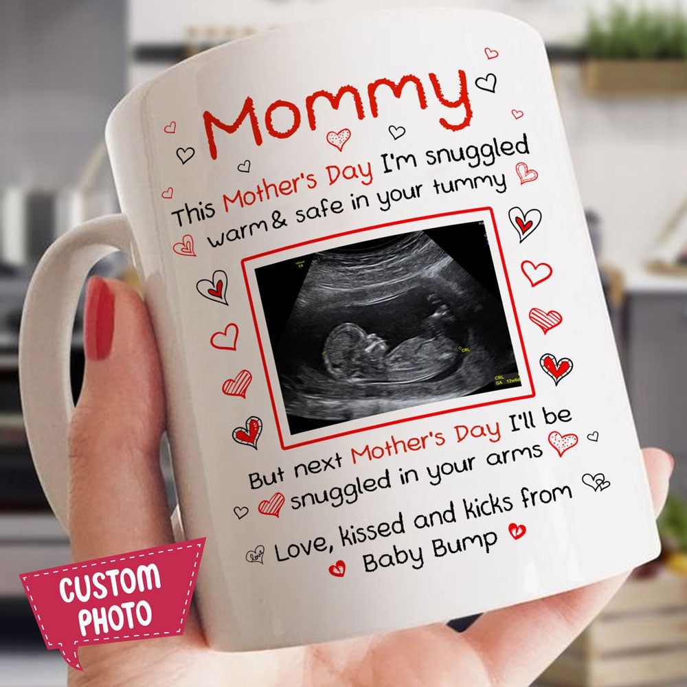 Mother's Day Gift For Mom Ultrasound Snuggled Up Personalized Mug