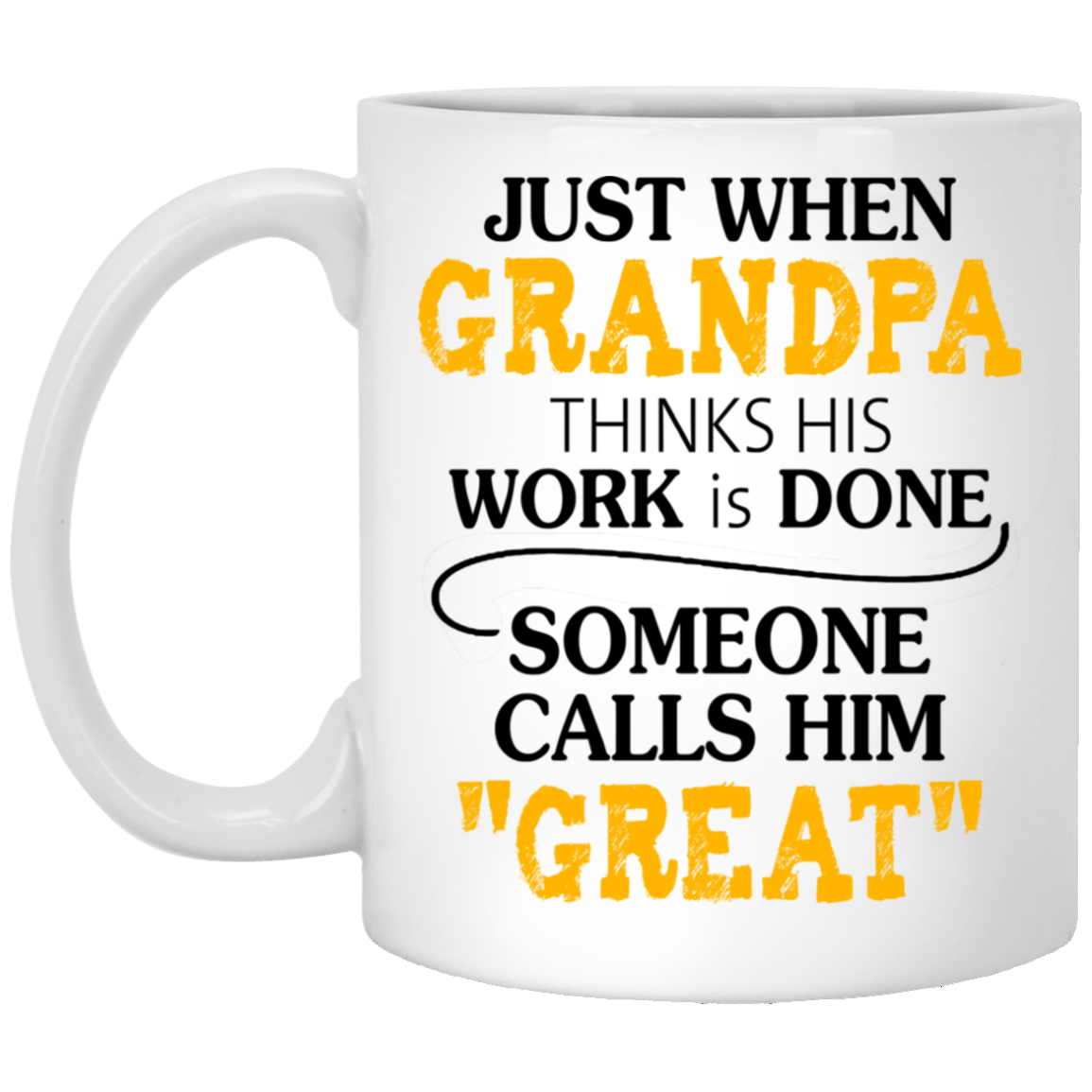 Just When Grandpa Mug Gifts For Great Grandpa