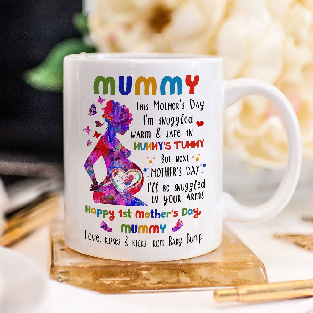 In Mummy's Tummy 1st Mother's Day Mugs Personalized Gift For Expecting Mum