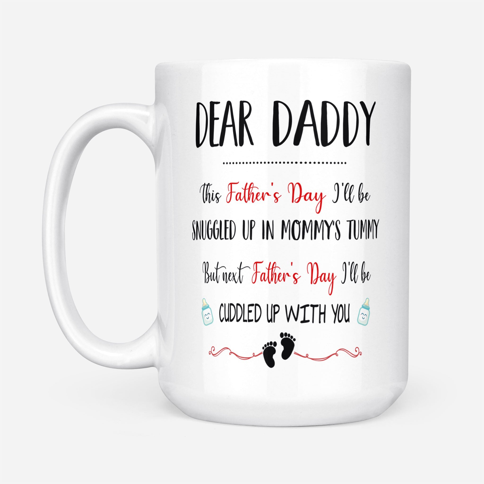 Dear Daddy Funny Mug Father's Day Gift For Expecting Dad From Bump