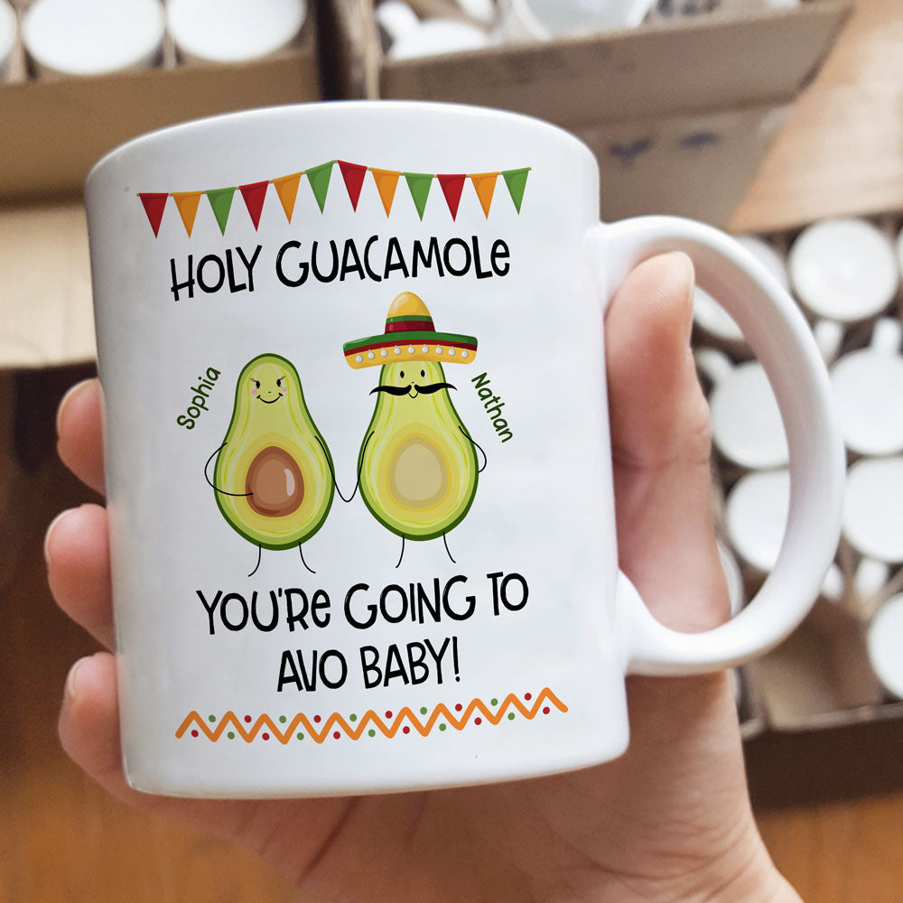 Mexican Avocado Couple Mugs Personalized Gift For Expecting Mom