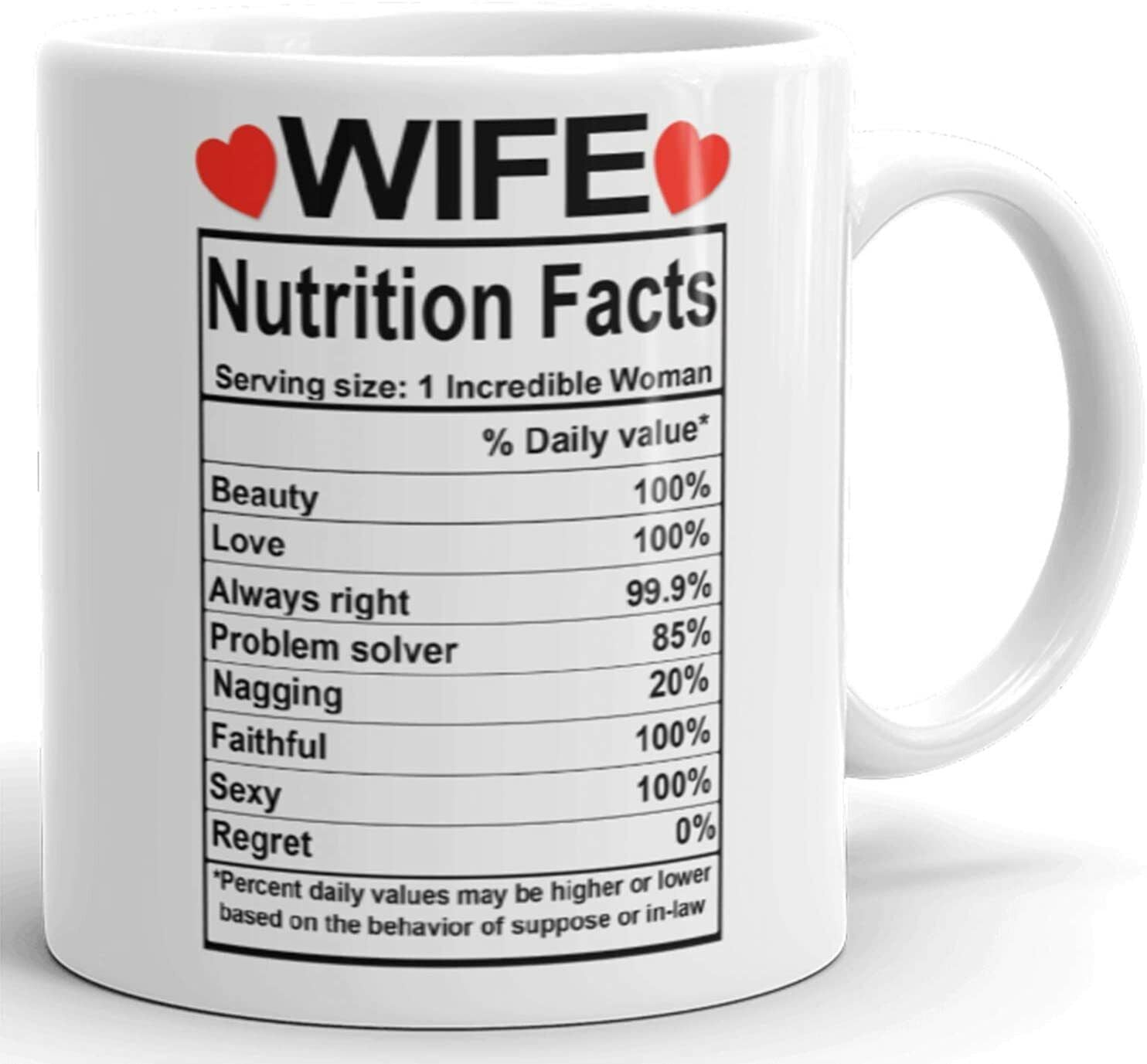 Awesome Wife Nutritional Facts Funny Mug Lovely Gift For Wife