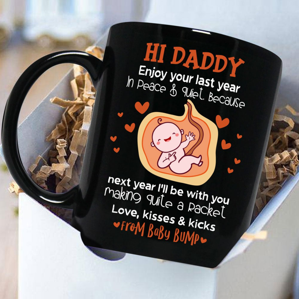Gift For Expecting Dad Making Quite A Racket Bump Mug