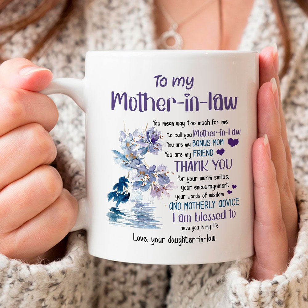 Gift For Mother-in-law Thank You For Your Warm Smiles Mug