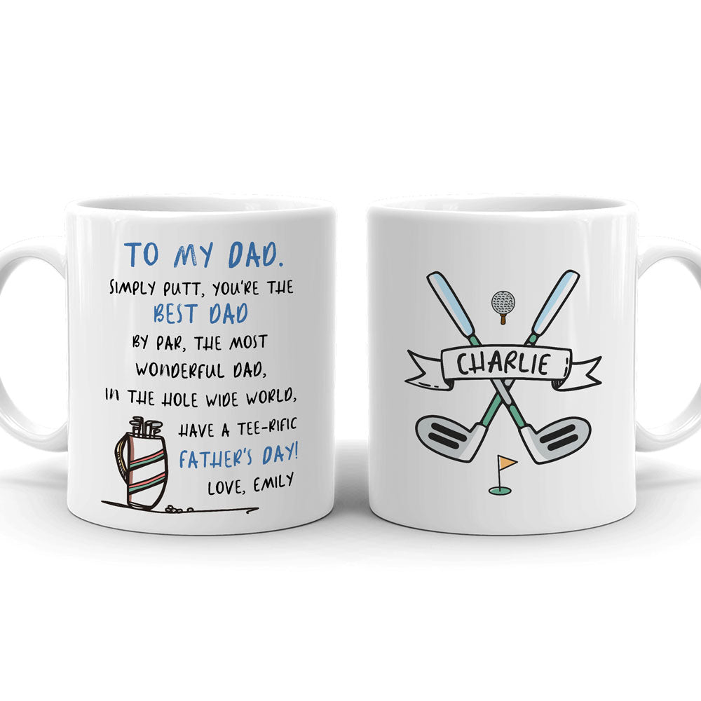 Dad Golf Happy Father's Day Dad Golfing Personalized Mug