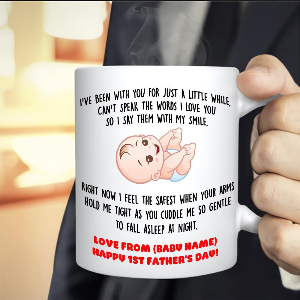 For New Dad Happy First Father's Day Love From Baby Personalized Mug