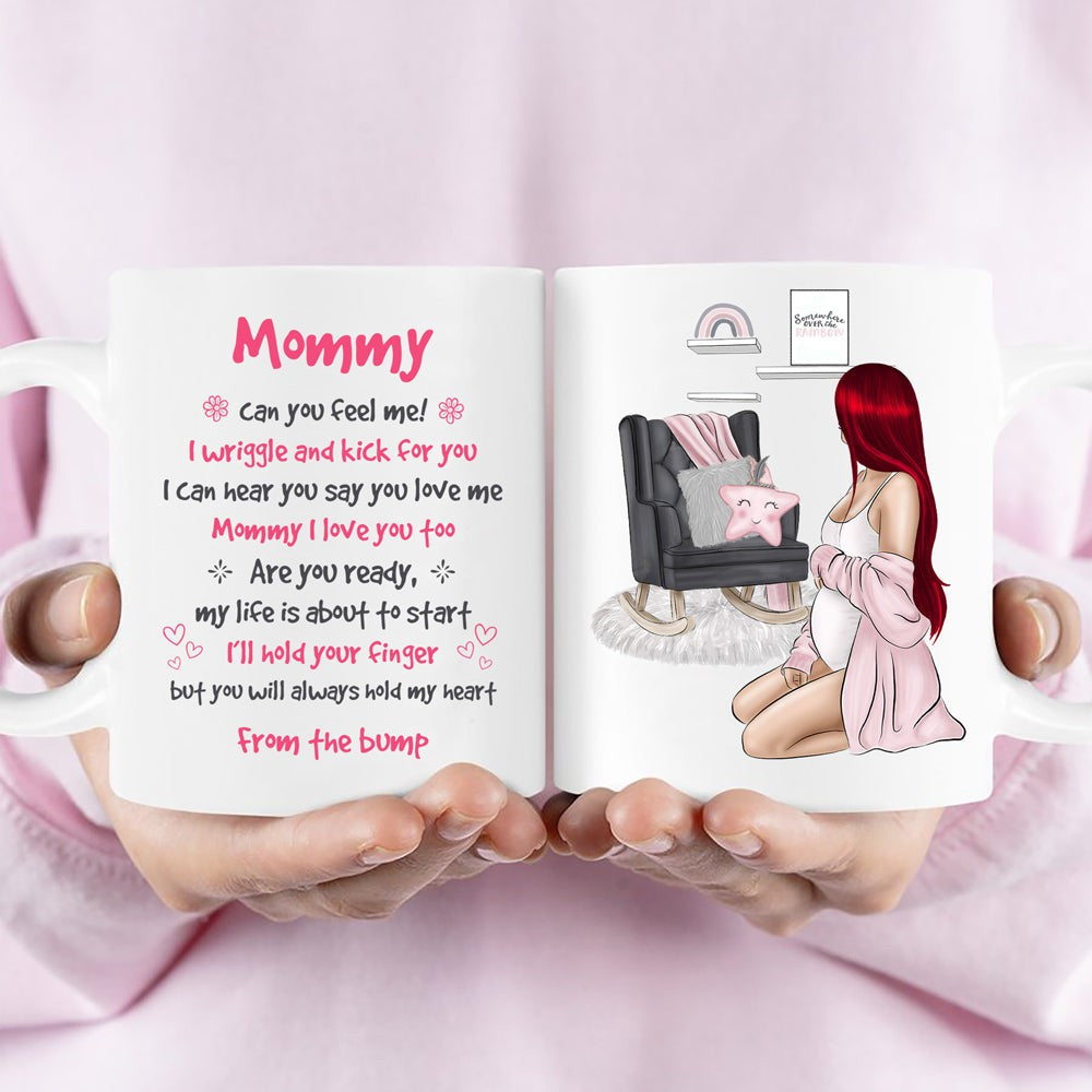 Personalized Mommy Can You Feel Me Mug