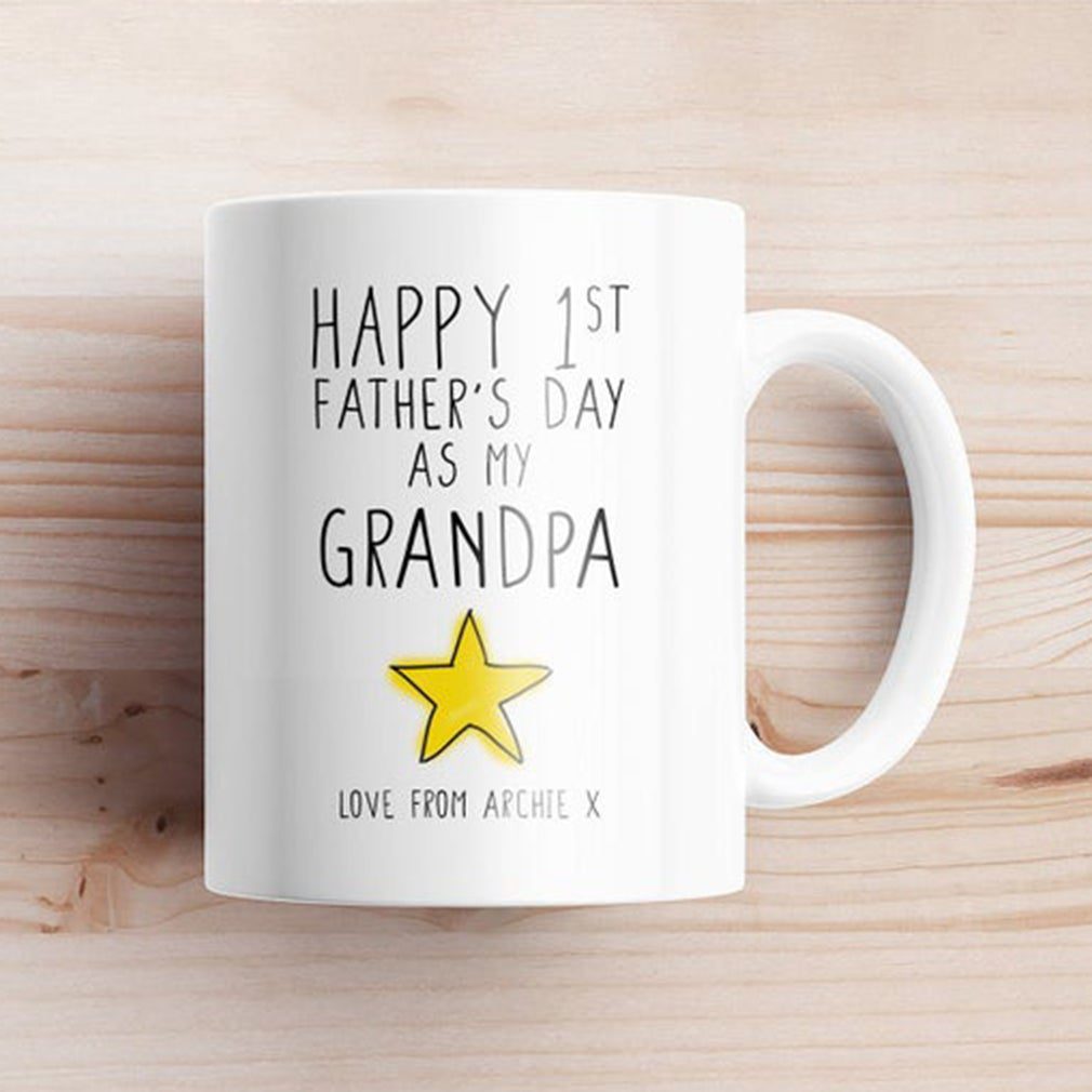 Happy 1st Father's Day As My Grandpa Personalized Mug