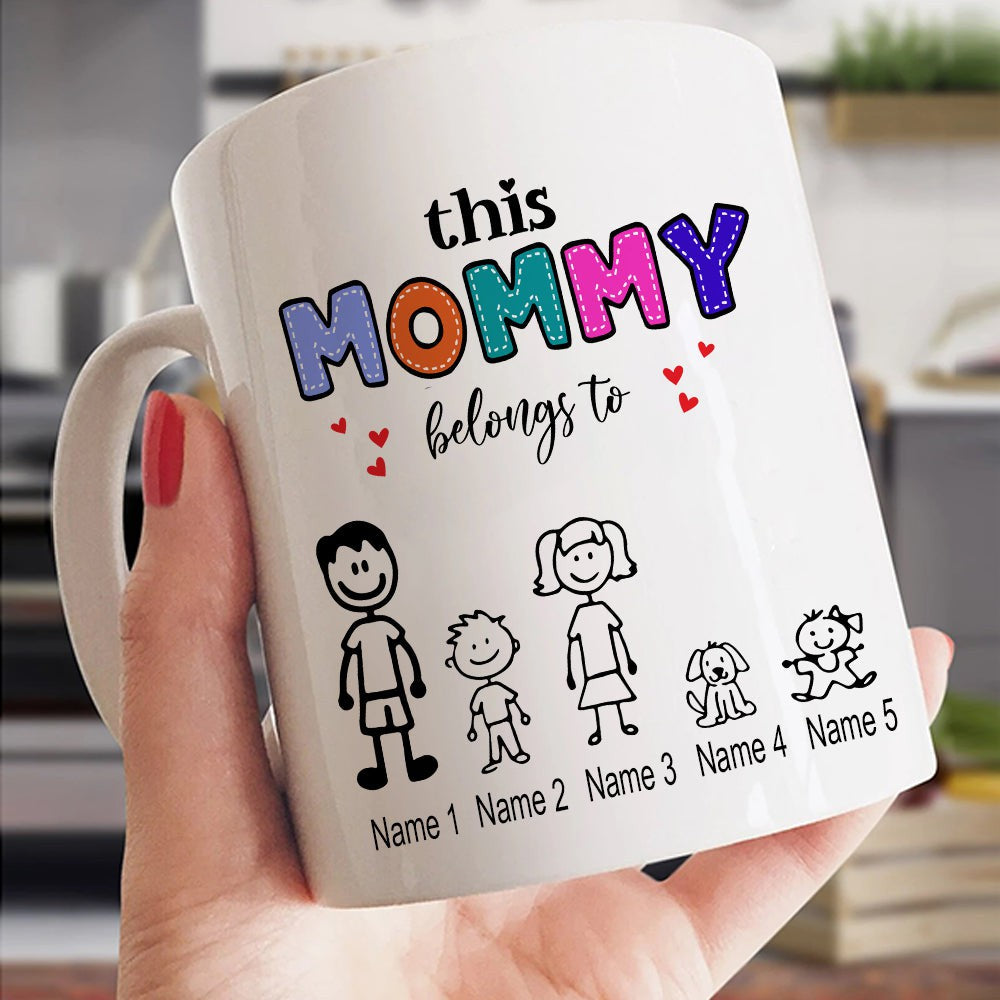 For Parents Sketch Kids Drawing This Mommy Belongs To Personalized Mug