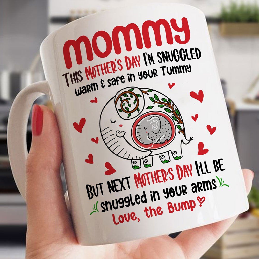 Mother's Day Snuggled Up Elephant Baby Mug Mother's Day Gift For Mom