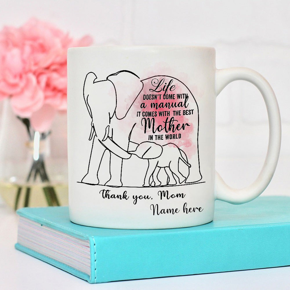 Personalized Elephant Life Manual Mom Mug