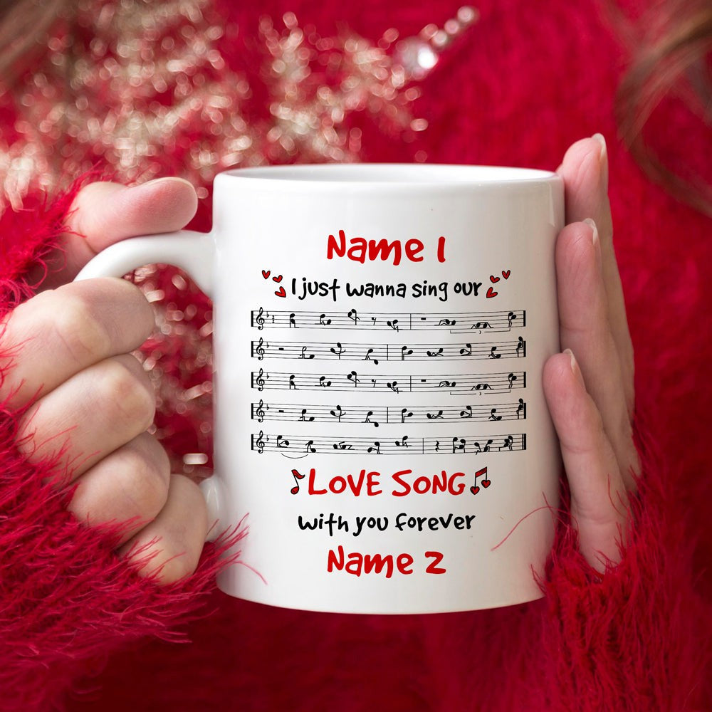 Personalized Gift For Couple Just Want To Sing Our Love Song Funny Mug